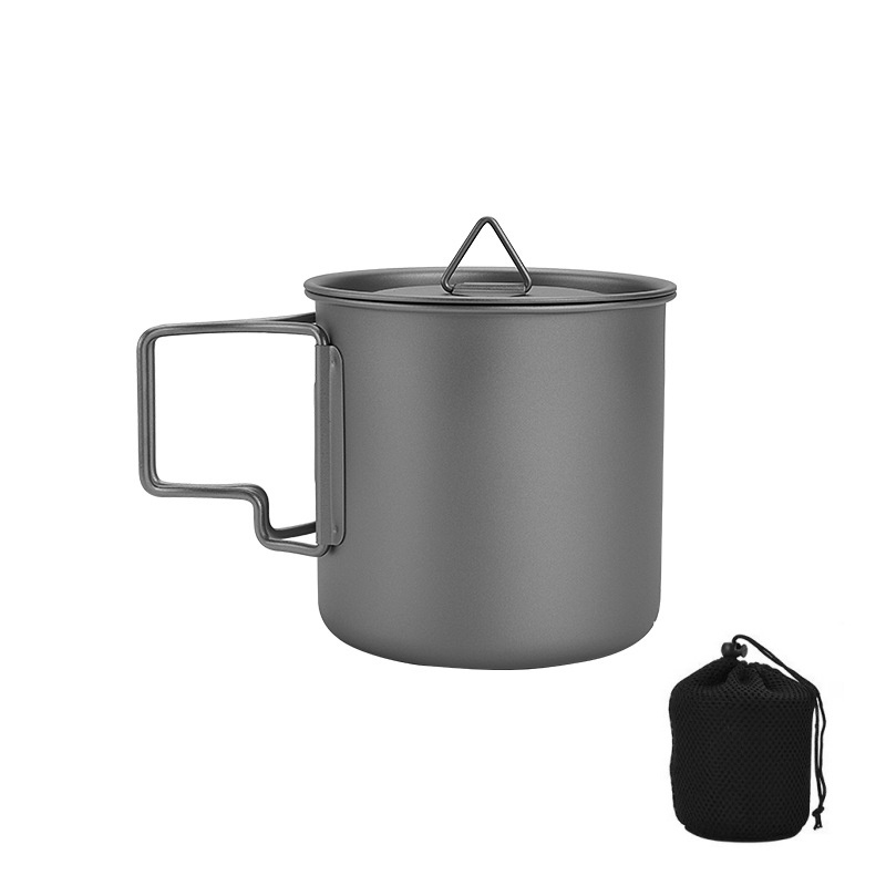 Camping Cooking Organizer - Katlanır Saplı Titanyum Kamp Kupası Hafif